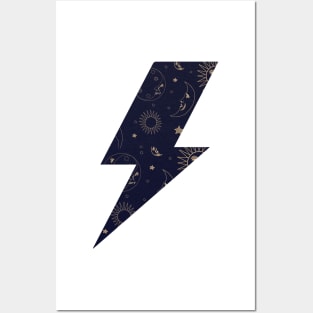 moon lightning bolt Posters and Art